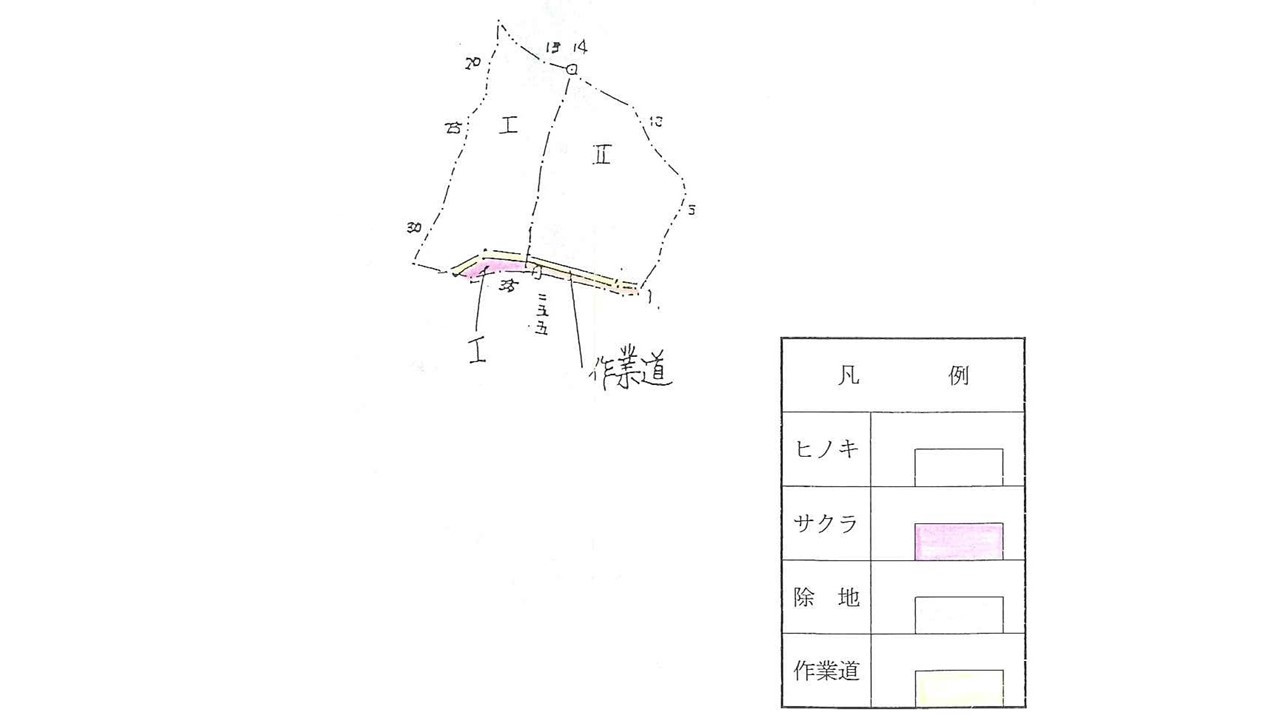 植栽図（ⅠはH7植栽　ⅡはH8植栽）