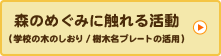 森のめぐみに触れる活動（樹木名プレート/学校の木のしおりの活用）